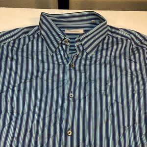 ERMENEGILDO ZEGNA DRESS SHIRT Sz Mens XL Made In Italy Luxury Button Up